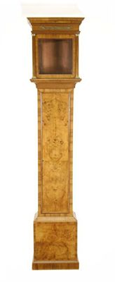 A modern walnut veneered longcase with an 11 75 inch