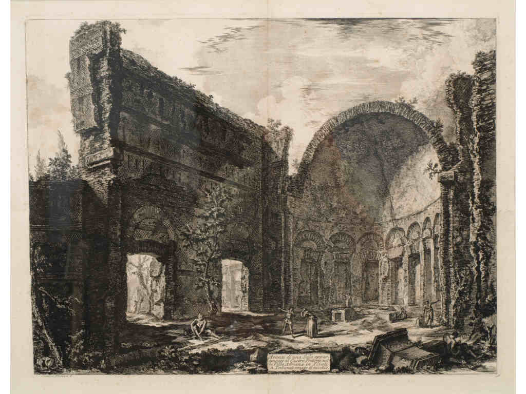 Giovanni Piranesi It 1720 1778 Villa Adriana 18th c engraving