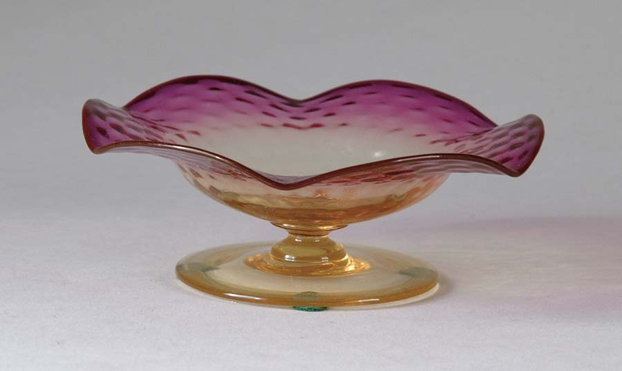SMALL ALEXANDRITE COMPOTE Deep blue coloring shading to fuschia to