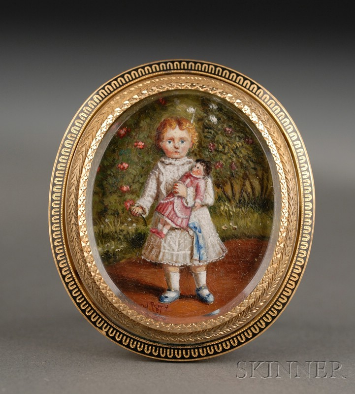 Enoch Wood Perry American 1831 1915 Portrait Miniature of a