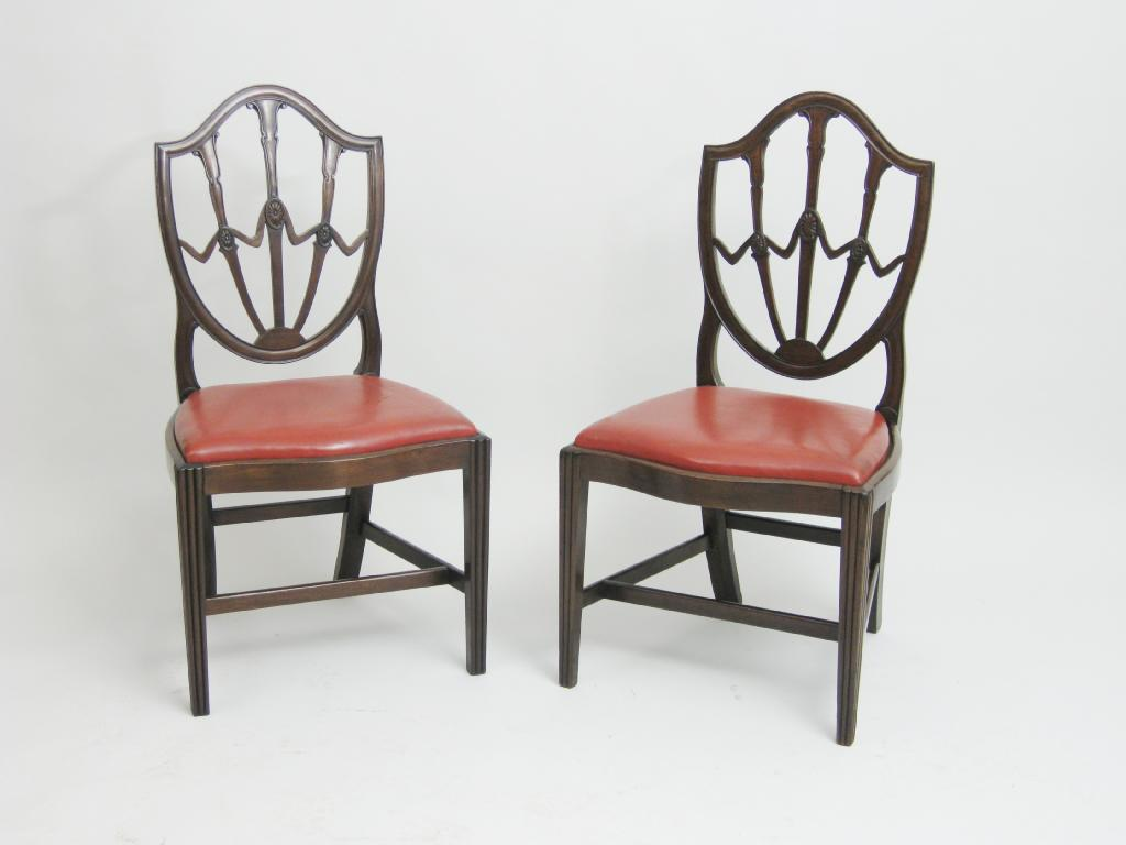 Set of twelve 19th Century shield back Dining Chairs with