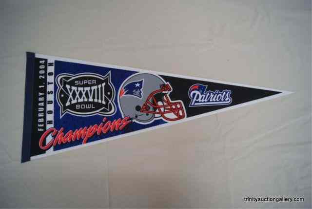 Patriots Super Bowl XXXVIII Champions PennantThis is an NFL Authorized