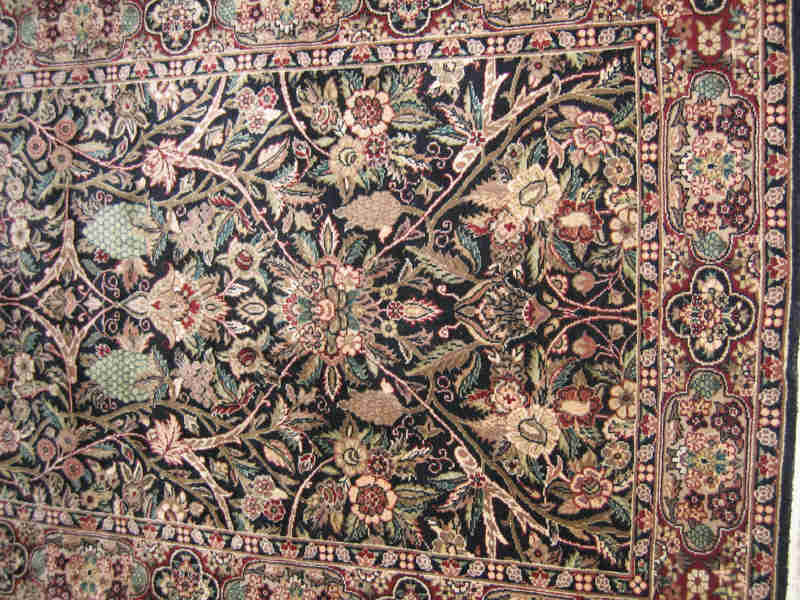 SINO PERSIAN THROW RUG The indigo field of floral design