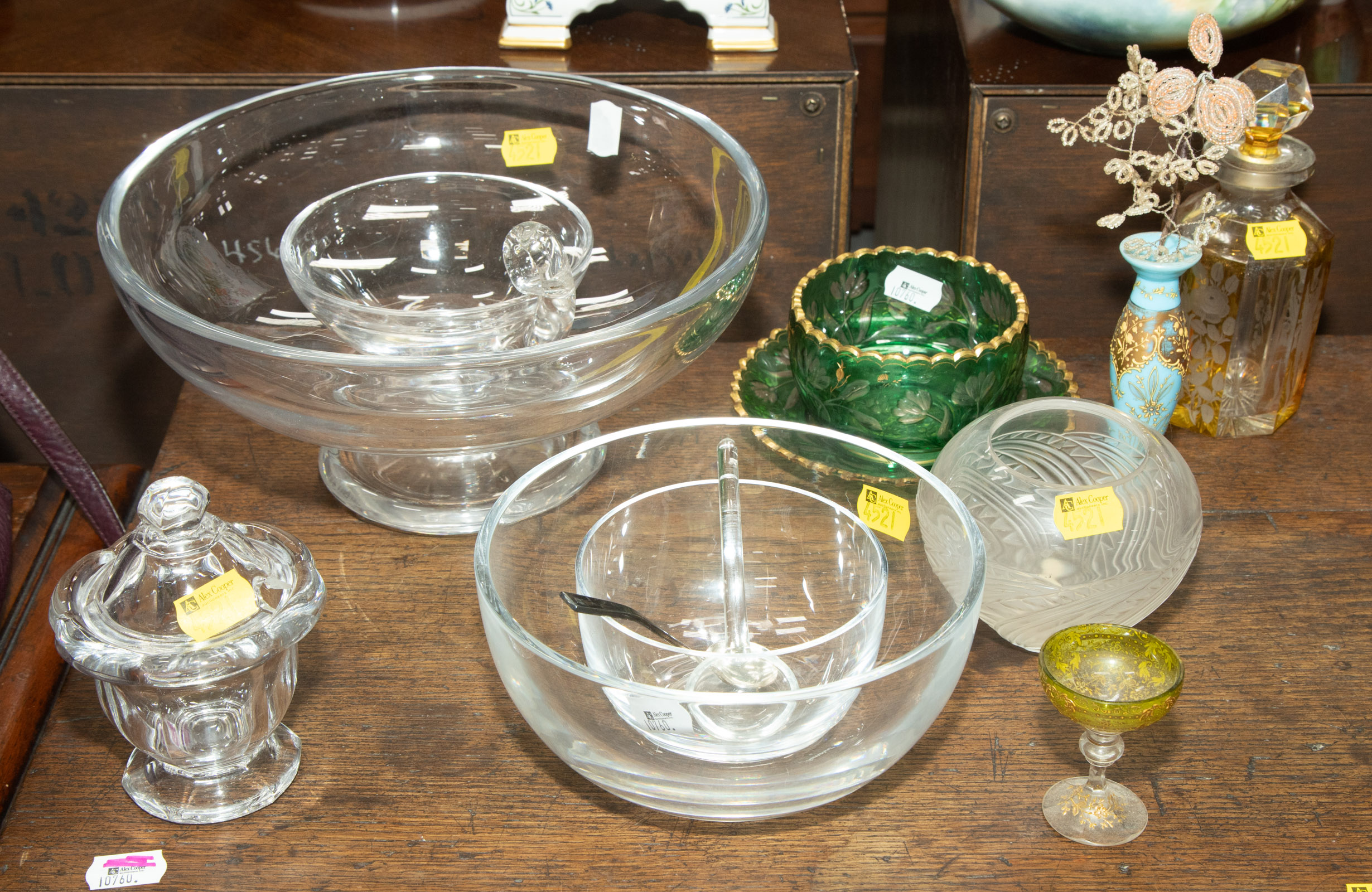 ASSORTMENT OF QUALITY GLASSWARE Includes Orrefors two Baccarat bowls cut