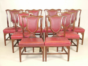 Eight mahogany framed dining chairs early 20th century the shaped