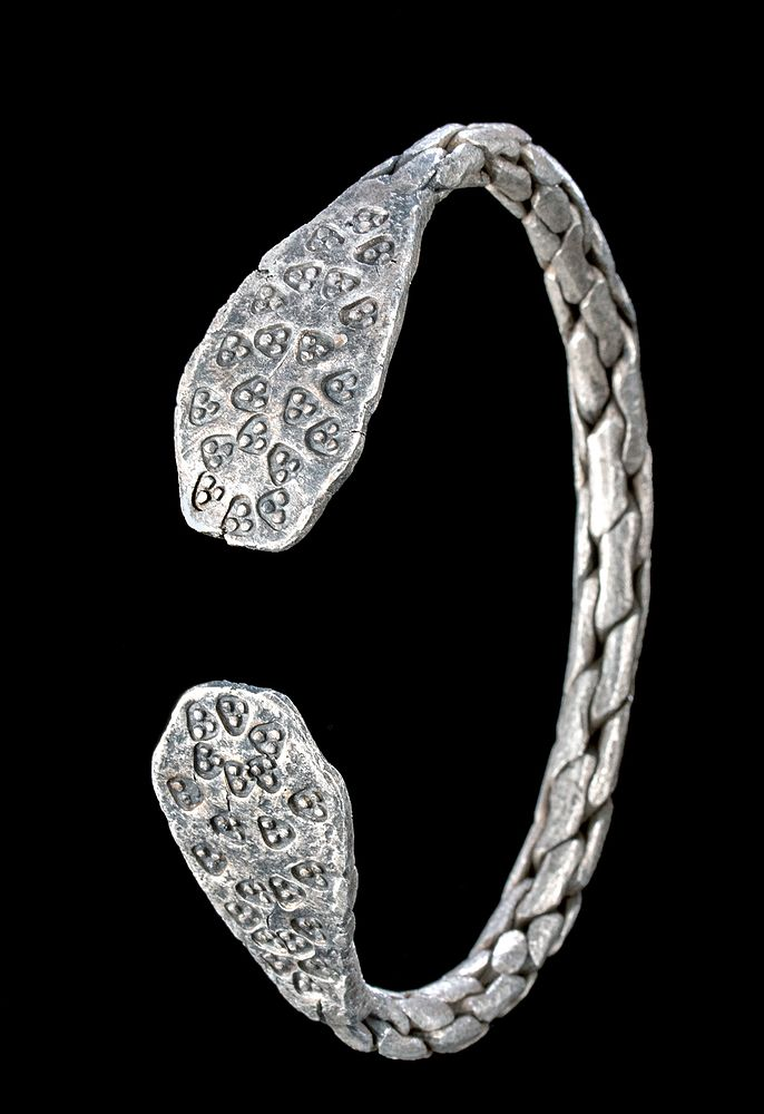 9th C Viking Norse Braided Silver Bracelet Northern Europe Viking