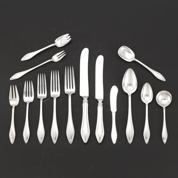 TOWLE STERLING SILVER MARY CHILTON PATTERN LUNCHEON SERVICE FOR TWELVE