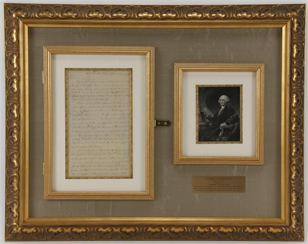 Framed Letter Signed by George Washington 1732 1799 to Brigadier