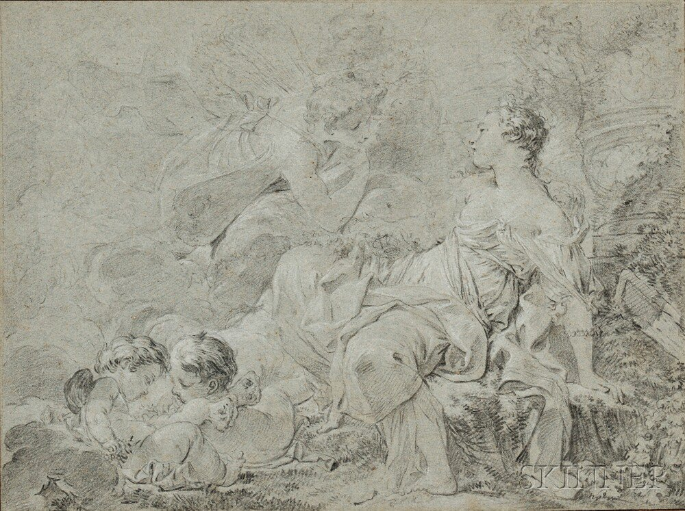 School of Charles Joseph Natoire French 1700 1777 Cupid and