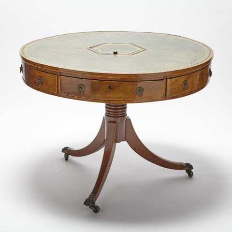 Regency Mahogany Rent Table early 19th century the tooled leather