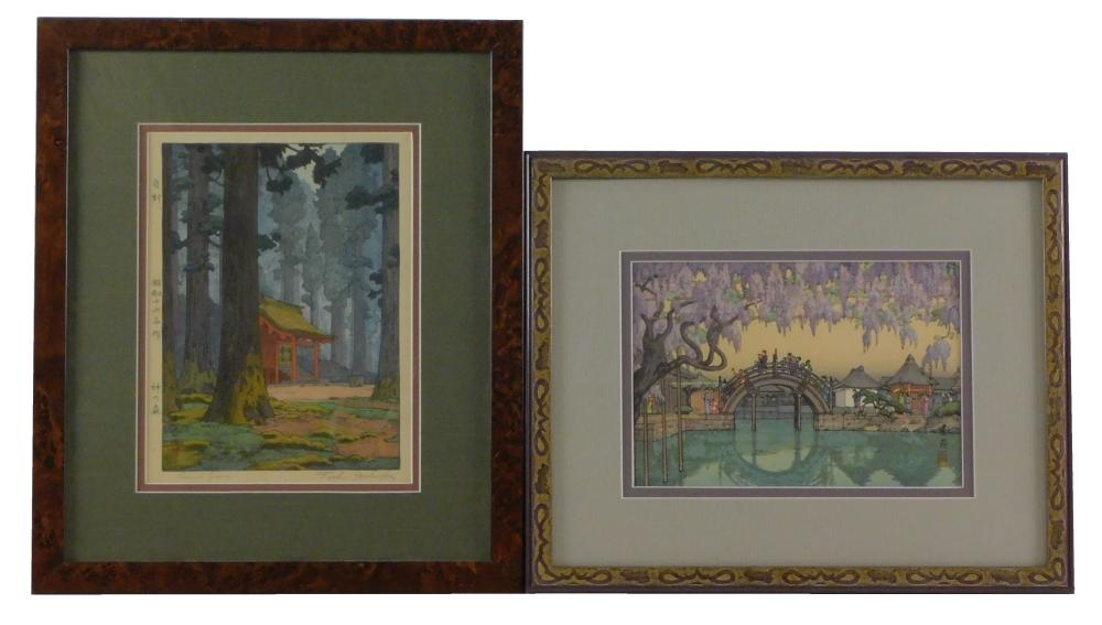 ASIAN TWO WOODBLOCK PRINTS BY TOSHI YOSHIDA JAPANESE 1911 1995