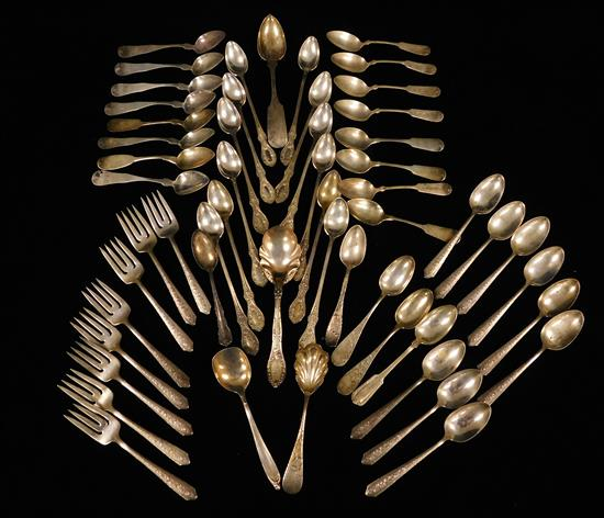 SILVER Assortment of flatware all marked coin sterling or tested