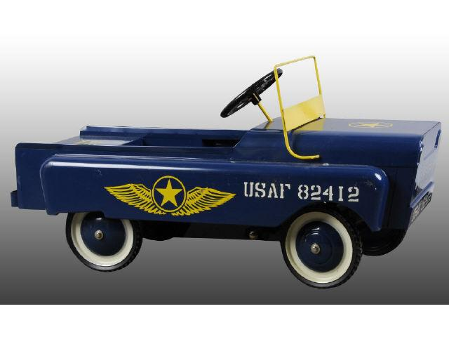 Pressed Steel US Air Force Chain Driven Jeep Toy Description
