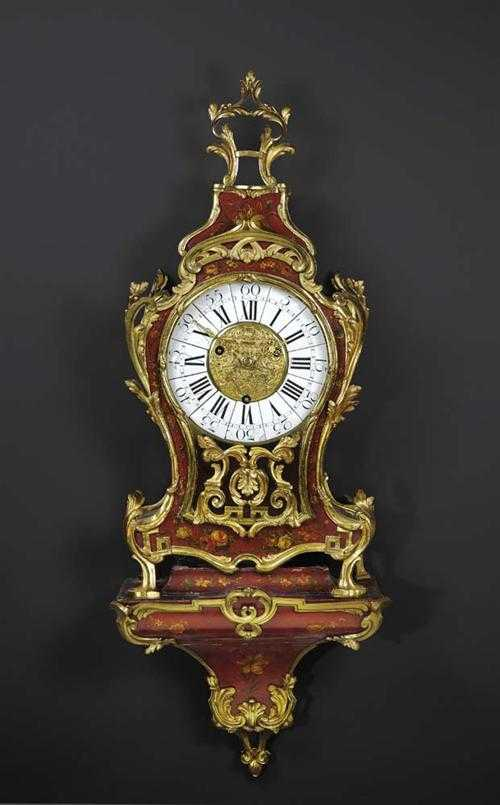PAINTED CLOCK WITH PLINTH Louis XV the case signed J