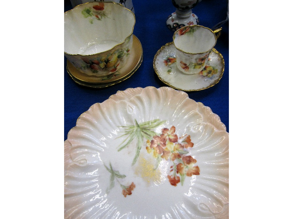 Nautilus poppy decorated cup and saucer sugar bowl two other