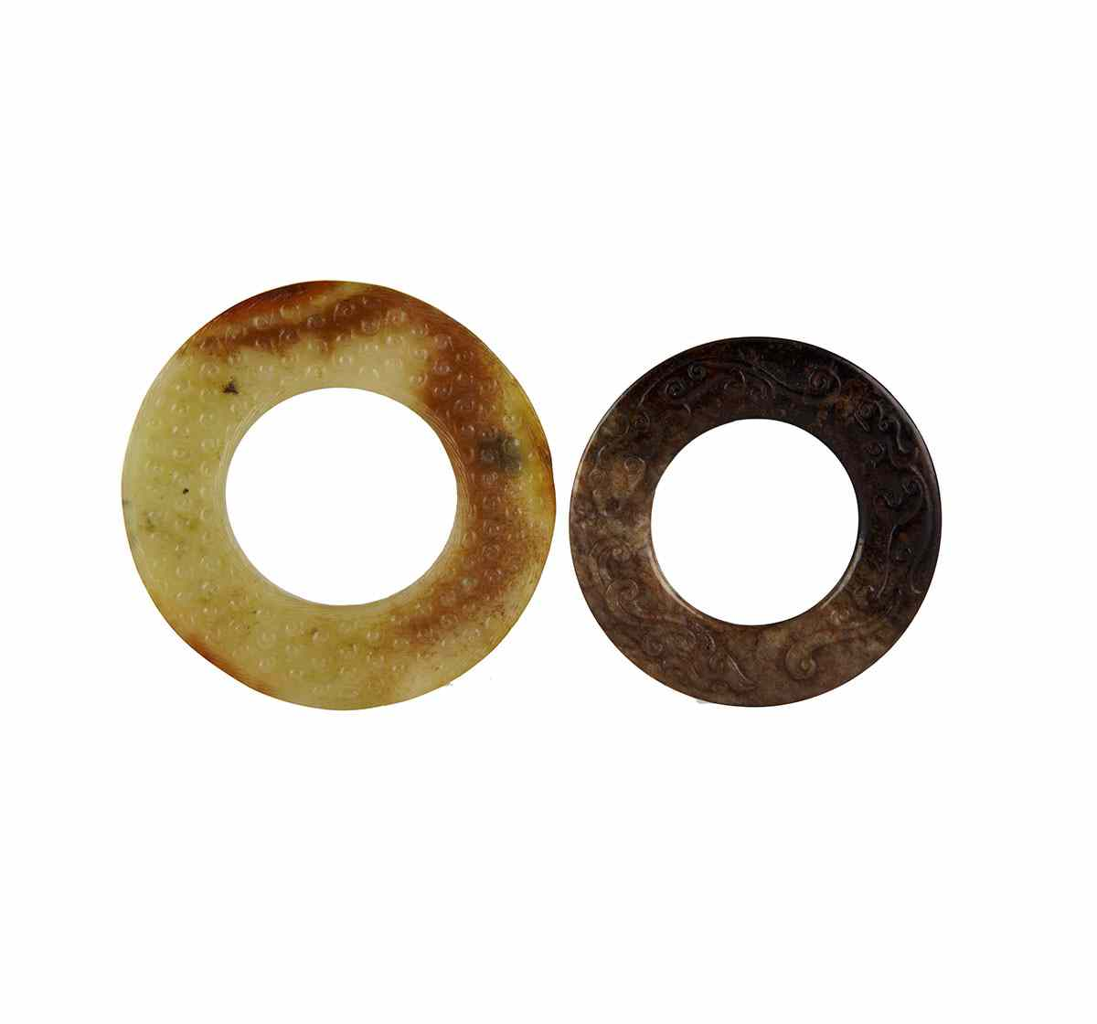 Two Jade Rings Huan Song Dynasty The larger of a