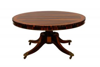 Regency Style Zebrawood Center or Coffee Table A Regency style