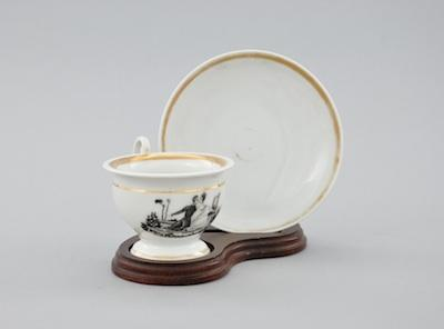 A Tucker Porcelain Cup and Saucer The deep saucer approx