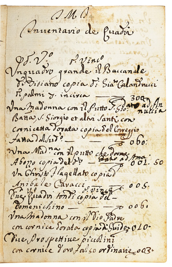 CALANDRUCCI GIACINTO Fair copy of documents pertaining to the estate