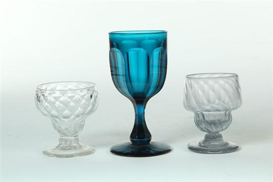 THREE PIECES OF GLASS American or English 19th century Brilliant