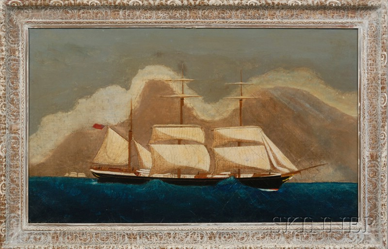 Anglo American School 19th Century Portrait of a British Bark