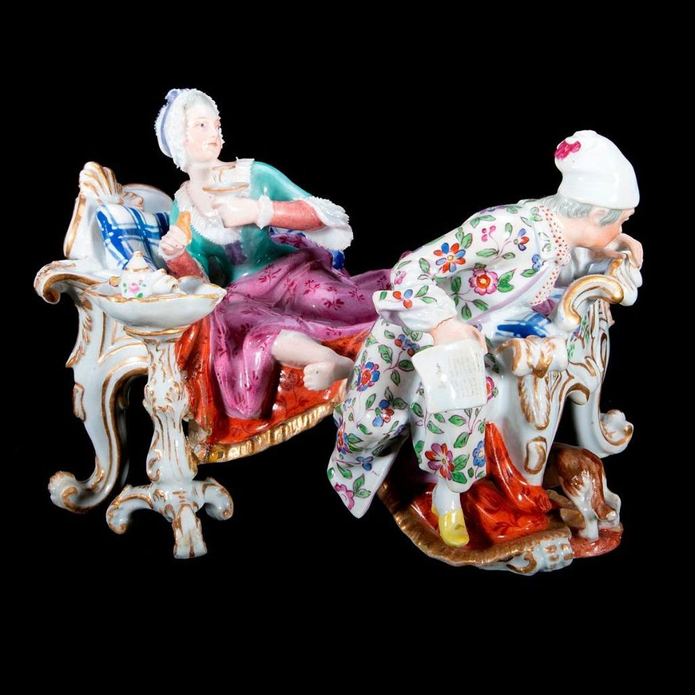 Meissen Figural Group Meissen Group Tea In Bed Dimensions Height