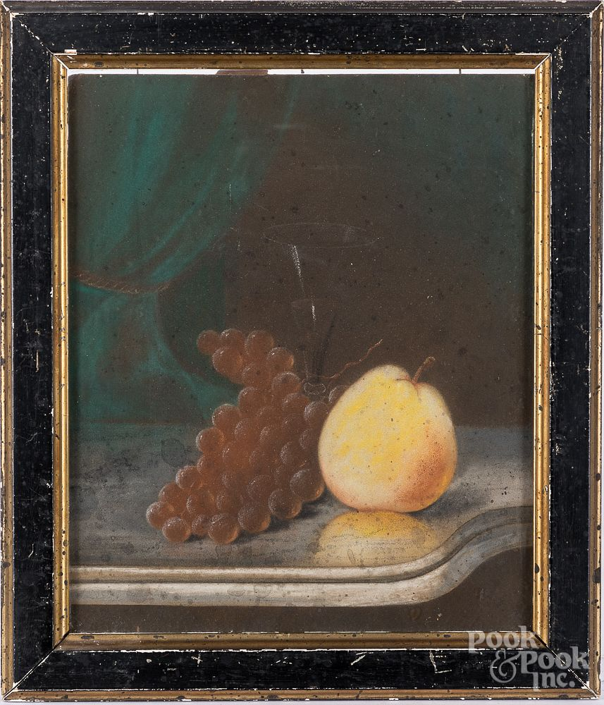 Pair of pastel still lifes ca 1900 Pair of pastel