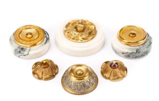 Collection of 6 Gilt Metal Servant s Bells 20th century