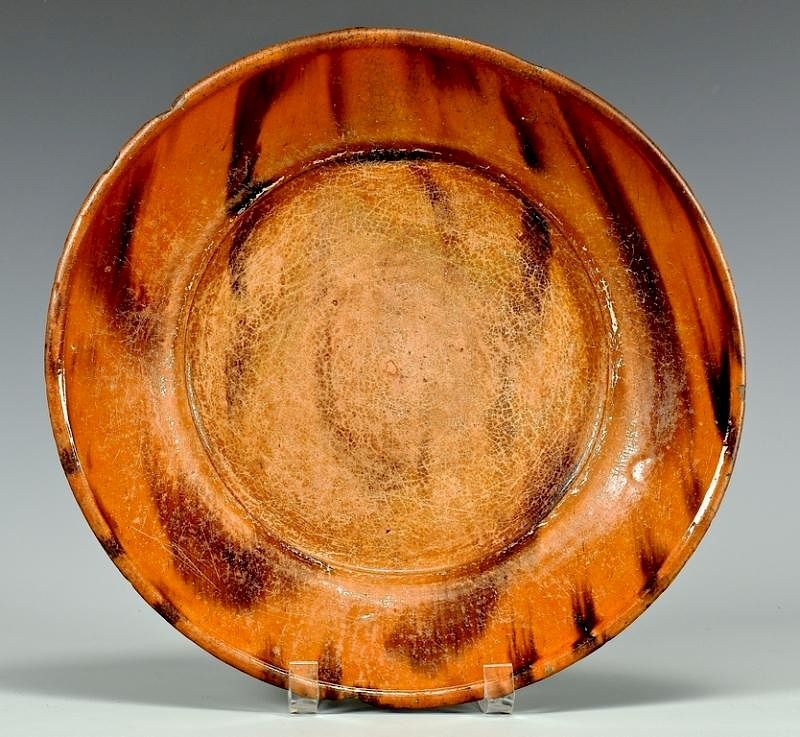 Earthenware Manganese Decorated Charger Mid Atlantic or Southern redware plate