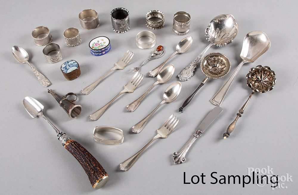 Sterling silver and plated napkin rings Sterling silver and plated