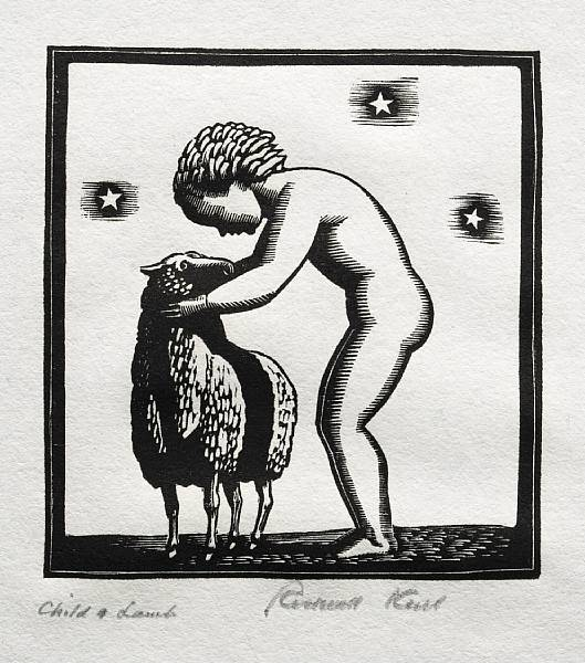 Rockwell Kent American 1882 1971 Child and Lamb BJ 11