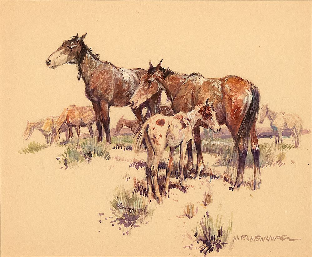 Nick Eggenhoffer Untitled Study of Horses NICK EGGENHOFFER 1897 1985