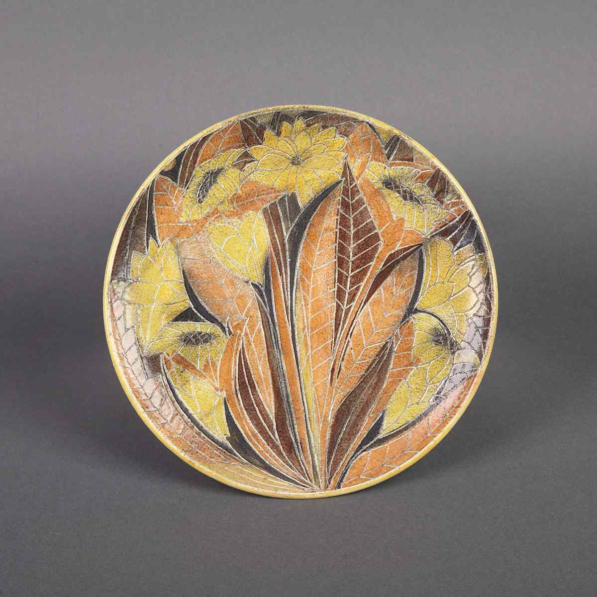 Brooklin Pottery Plate Theo and Susan Harlander mid 20th century