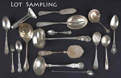 Collection of sterling silver flatware and serving utensils 49 ozt
