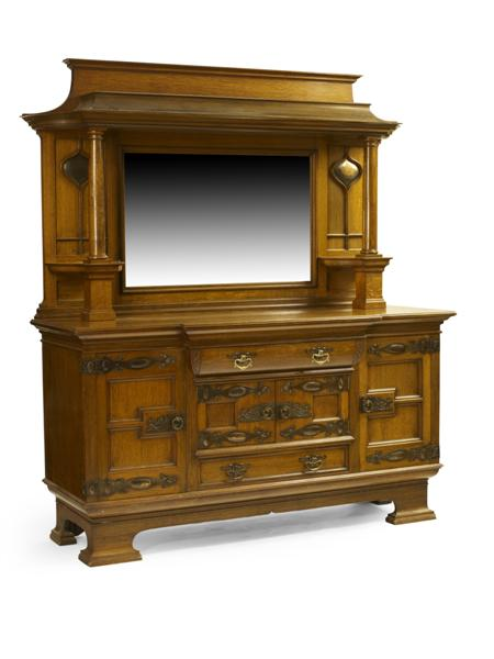 ARTS CRAFTS LARGE OAK SIDEBOARD CIRCA 1910 possibly HARRIS LEBUS