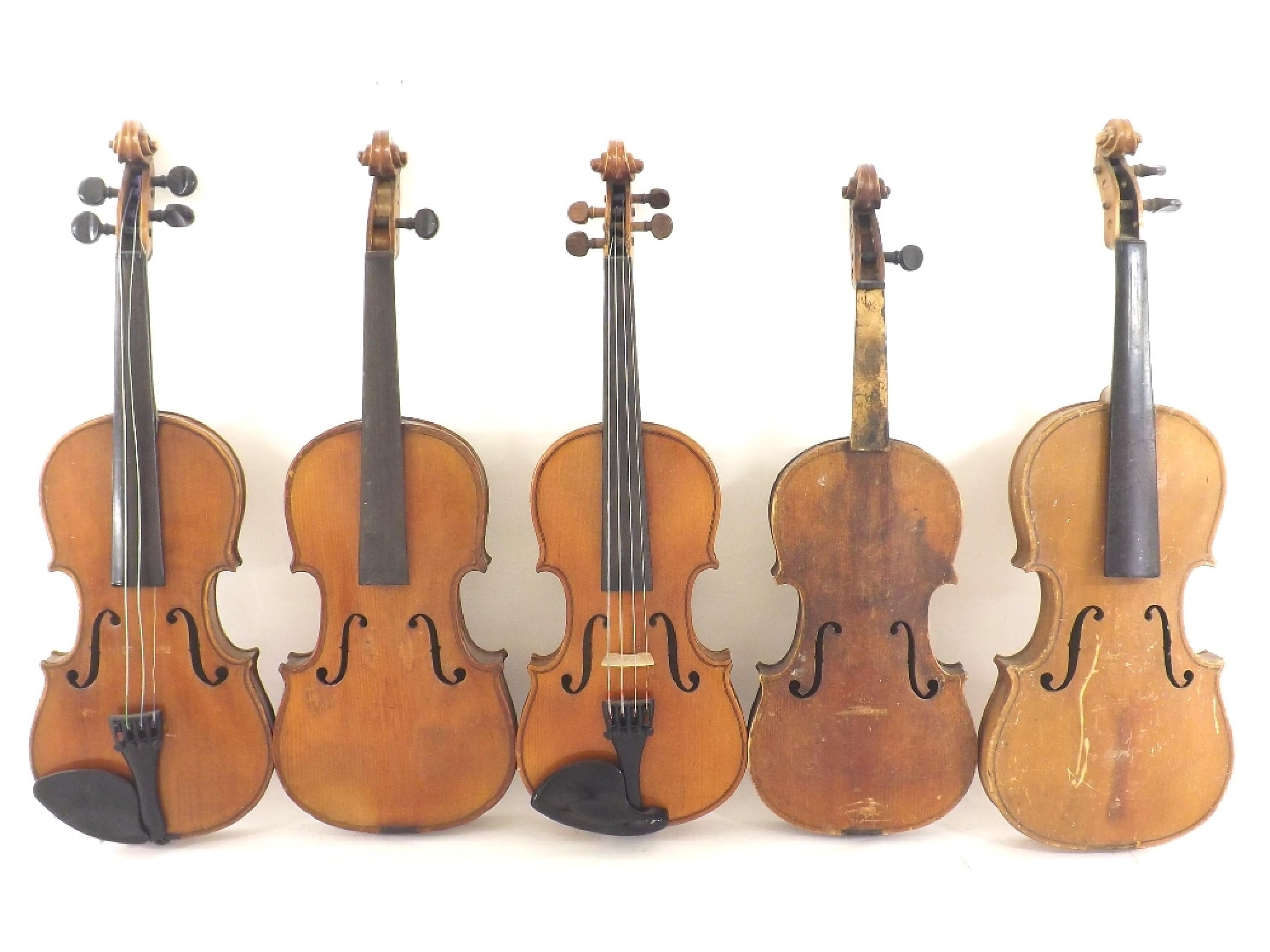 Three quarter size violin and four half size violins 5