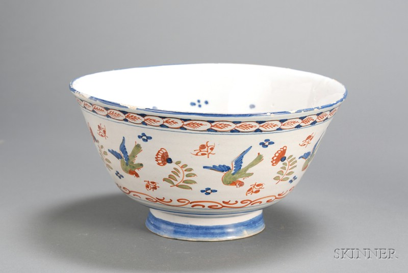 Delftware Polychrome Decorated Bowl England mid 18th century probably London