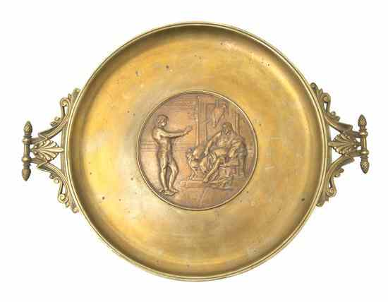 A Continental Gilt Bronze Tazza Picault of circular form with