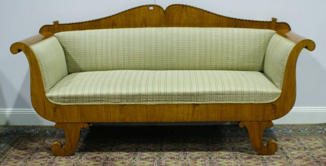 An early 19th century Swedish Biedermeier cherry veneered and upholstered