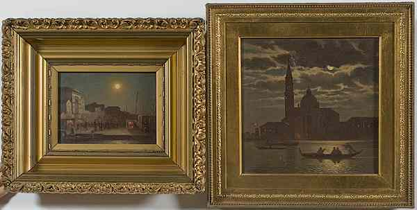 Venetian Scenes by George Yewell Oil on Board and Canvas