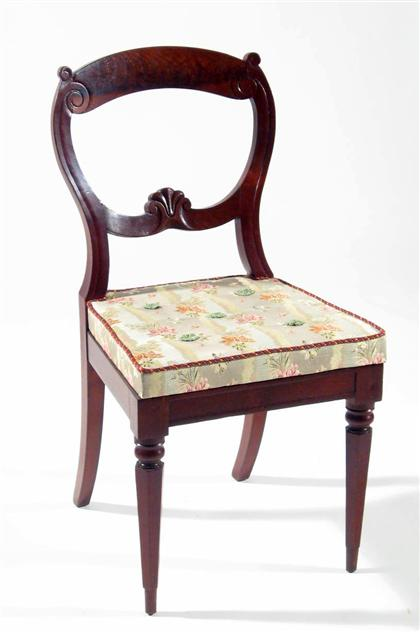 Walnut and walnut veneer Rococo Revival side chair philadelphia 1840