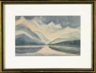 Untitled Mountain Lake Landscape by Emil Bisttram 1895 Emil Bisttram