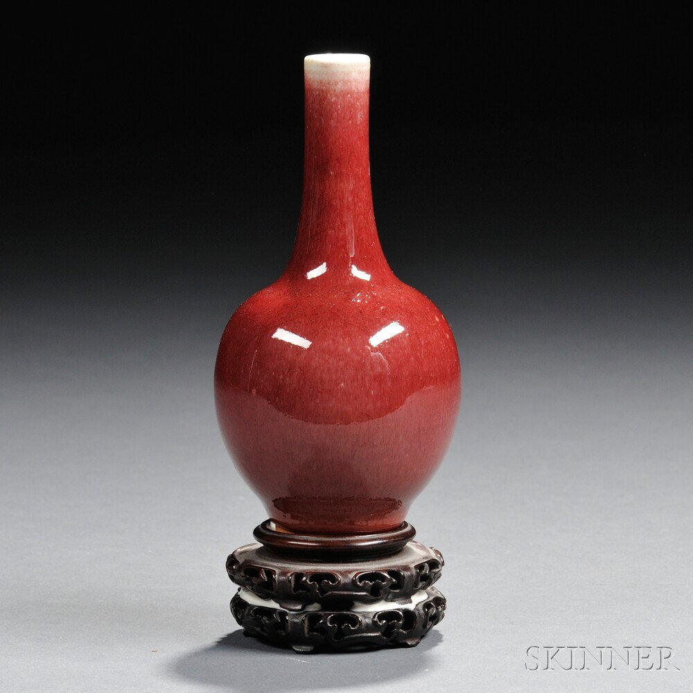 Flambe Bottle Vase China 19th century the rounded body rising