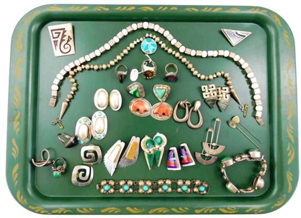 SILVER 20 Navajo Taxco Mexican etc bracelets earrings rings necklaces