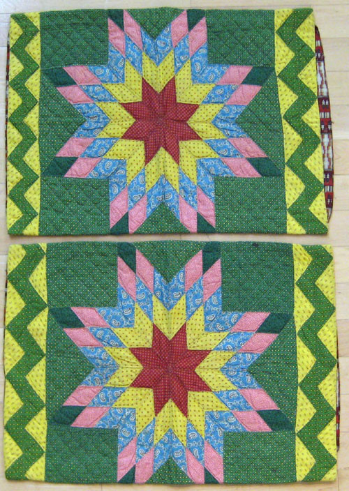 Eight pieced and applique pillow cases early 20th c together