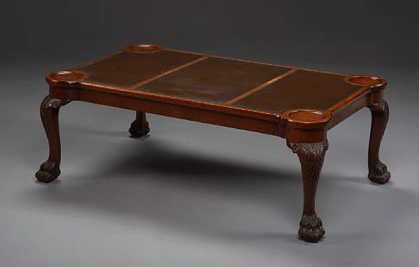A George III style mahogany low table The rectangular top
