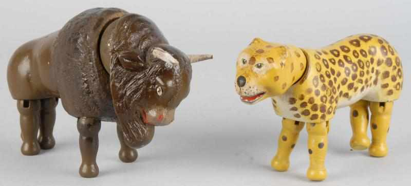 Schoenhut Painted Eye Buffalo Leopard Description All original Condition Excellent