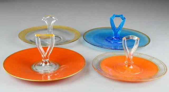 4 Glass Cake Servers with HandlesTo include four cookie or