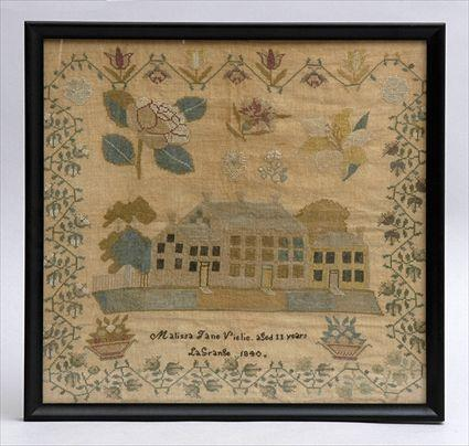 AMERICAN NEEDLEWORK PICTURE Worked by Malissa Jane Vielie aged 11