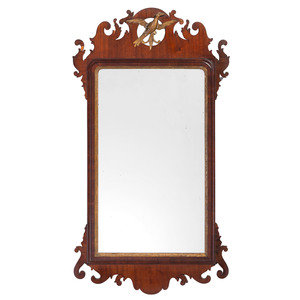 A Chippendale Parcel Gilt Mahogany Looking Glass Probably Massachusetts Circa